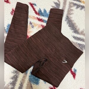 Gymshark Brown Striped Seamless Leggings